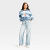 Women's Strawberry Shortcake Striped Cropped Fleece Graphic Sweatshirt - Light Blue - 3 of 3