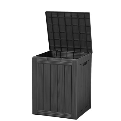 Lirago 30 Gal 113L Outdoor Storage Box with Lid Weatherproof Polypropylene Resin UV Protected KD Design Black