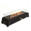 Christopher Knight Home Sibyl 40,000 BTU Propane Portable Steel 28" Fire Pit with Glass Wind Guard and Lava Rock - 3 of 4