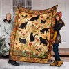 Pastoral Style Cat Pattern Decorative Office Nap Portable Throw Blanket, Floral and Fauna Design, Christmas Gift. - 2 of 4