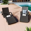 Outdoor Recliner Set of 2,Rattan Recliners With Pull-Out Side Table And Adjustable Backrest,Outdoor Chaise Lounge For Poolside-Cuddlewood - 2 of 4