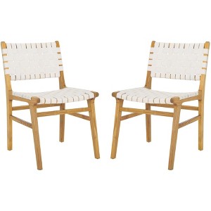 Taika Woven Leather Dining Chair (Set of 2) - DCH4000 - Safavieh - 1 of 4