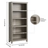 71" Tall 5-Tier Bookcase w/Adjustable Shelves, 31.5in Width Farmhouse Wooden Bookshelf - 2 of 4