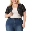 Agnes Orinda Women's Plus Size Sheer Lace Open Front Lightweight Elegant Shrugs - 2 of 4