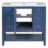 Akoasm 36 in. W Sink Bathroom Vanity Cabinet with 3 Drawer For Bathroom-Blue - 3 of 4