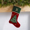 Personalization Mall Traditional Tree Embroidered Initial Christmas Stockings - 2 of 2