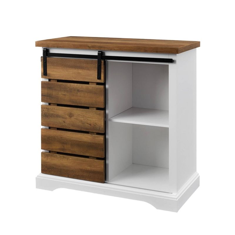Tertia Modern Transitional Accent Cabinet with Sliding Plank Door - Saracina Home, 6 of 14