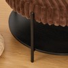 NicBex 30.7" Upholstered Faux Fur Ottoman Coffee Table with Black Metal Legs & Wooden Open Shelf, Multi-Functional Footrest for Living Room - 4 of 4