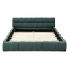 Gulches Queen Size Grounded Upholstered Platform Bed Thick Chenille Fabric, Headboard/Footboard, 500lbs Capacity - 2 of 4