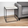 HomeRoots 20" White and Black Marble and Metal Square Frame End Table - 2 of 4