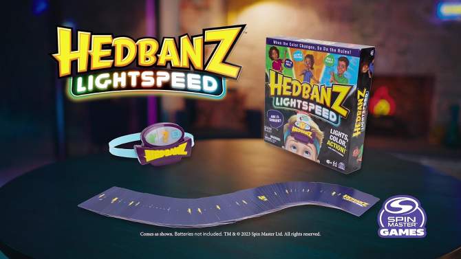Spin Master Games Hedbanz Lightspeed Board Game, 2 of 15, play video