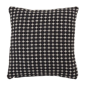 Saro Lifestyle Poly-Filled Cross Thread Design Throw Pillow - 1 of 3