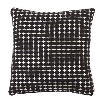 Saro Lifestyle Poly-Filled Cross Thread Design Throw Pillow