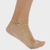 Pompeii3 Amina Anklet 18k Gold Plated 10" 6mm Total Width Herringbone Chain - 2 of 4
