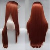 Unique Bargains Women Long Straight Synthetic Fibre Hair Lace Front Wigs with Wig Cap 24" 1PC - 3 of 4