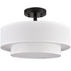 Claxy Modern 3-Light Semi Flush Ceiling Light with 2 Tier Fabric Drum Shade - 3 of 4