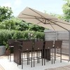 vidaXL Garden Bar Set Brown PE rattan, powder-coated steel, tempered glass - 2 of 4