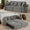 82.7"W 3-in-1 Convertible Sofa Bed with USB Charging, Storage & Cup Holders, Corduroy Sofa Couch Chaise Lounge - ModernLuxe - 2 of 4