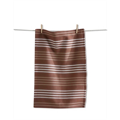 TAG Basket Weave Stripe Dishtowel Ochre