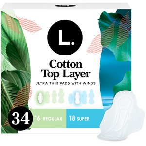 L . Menstrual Pads Duo Pack - Regular/Super - 34ct - 1 of 4