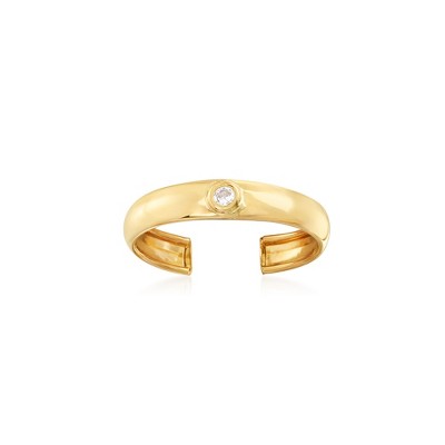 Ross-Simons 14kt Yellow Gold Toe Ring With CZ Accent Size Adjustable