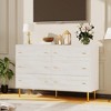 homfan 44"/47.2" Tall 5/6-Drawer Dresser w/ Bar Handles - Rustic Wood Storage for Bedroom, Living Room, White - 2 of 4