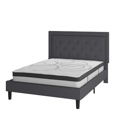 Emma and Oliver Tufted Platform Bed with 10in. Pocket Spring Mattress