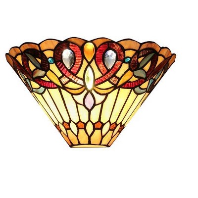 Chloe Lighting Ambrose Tiffany-Style 1 Light Victorian Wall Sconce 12"Wide