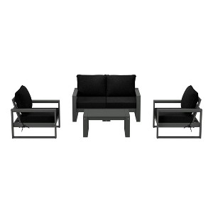 WestinTrends Montara 5-Piece Modern HDPE Outdoor Patio Furniture Sofa Conversation Set with Coffee Table - 1 of 4