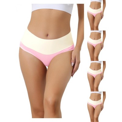 Allegra K Women's High Waist Cotton Comfortable Stretch Soft Tummy Control Briefs Multicolored