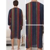 Lars Amadeus Men's V-Neck Button Long Sleeves Striped Print Nightgown - 4 of 4