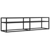 vidaXL TV Stand Black 63"x15.7"x15.9" Tempered Glass - 2 of 4