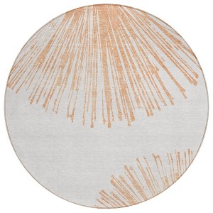 Salmon And Ivory Abstract Washable Indoor Outdoor Area Rug - 1 of 4