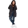 Memoi Women's Marled Plush Hooded Lounge Sweater with Shawl Collar - 2 of 4