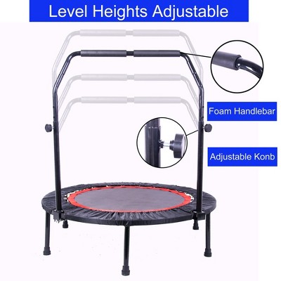 40 Inch Black Steel Mini Exercise Trampoline with Safety Pad