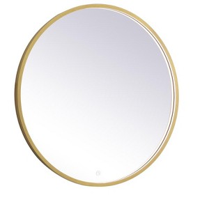 Elegant Lighting Pier 32 inch LED mirror with adjustable color temperature 3000K/4200K/6400K in brass - 1 of 4