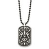 Black Bow Jewelry Stainless Steel Antiqued Fleur de lis Dog Tag Necklace - 24 Inch - 2 of 4