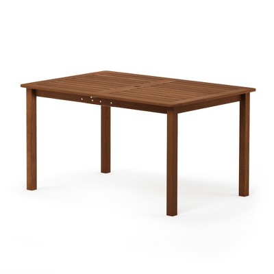 HOMLUX 59" Outdoor Patio Dining Table with 2" Umbrella Hole for Pool, Yard, Lawn