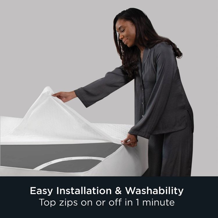 Allerease Platinum Zip-Off Plush Top Waterproof Allergen and Bedbug Barrier Mattress Protector, 4 of 6