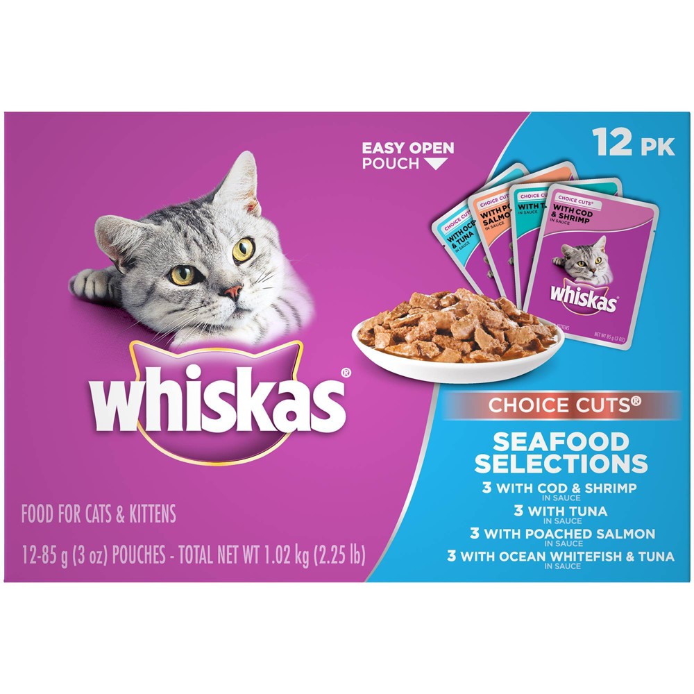 UPC 023100015590 product image for Whiskas Choice Cuts Seafood Selections Wet Cat Food - 3oz/12ct Variety Pack | upcitemdb.com