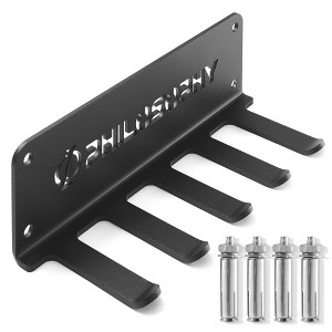 Philosophy Gym Accessory Rack Organizer, 5 Prong, Wall Mounted Multi-Purpose Workout Equipment Storage - 1 of 4