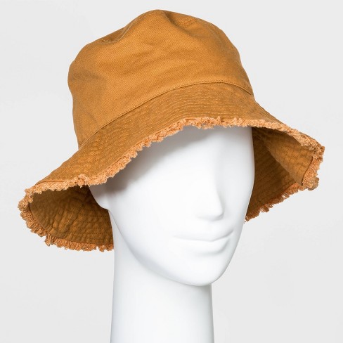 Women S Canvas Bucket With Fringe Hats Universal Thread Brown