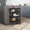 CLIHOME 4-Tier Rolling Kitchen Trolley 29.9" Engineered Wood With Lockable Wheels - 2 of 4