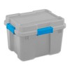 Sterilite 20 Gallon Plastic Home Storage Container Tote Box, Gray/Blue, (4 Pack) - 2 of 4