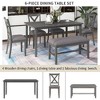NicBex 6-Piece Dining Set with Bench, Wooden Kitchen Table Set for 6 - Rectangular Dining Table, 4 Chairs & Bench - 4 of 4
