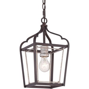 Minka Lavery Dark Rubbed Sienna Aged Silver Mini Pendant 7 3/4" Wide Industrial for Dining Room House Kitchen Island Bedroom Home - 1 of 2