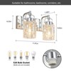 POWLIG Modern Chrome Vanity Light for Bathroom Mirror - 11.81 Inch Dimmable 2-Light Fixture with Glass Shades - 4 of 4