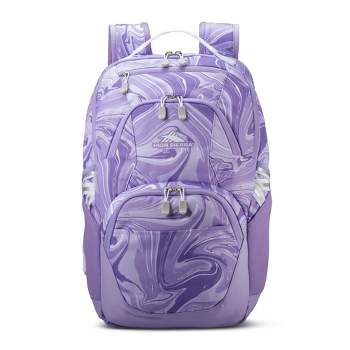 High Sierra Swoop SG Kids School Backpack Bookbag Travel Laptop Bag with Drop Protection Pocket, Tablet Sleeve, and 360 Reflectivity, Marble Lavender