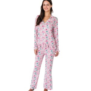 RuffleButts SoftSnooze Women's Ruffle Flare Pajama Set - 1 of 4