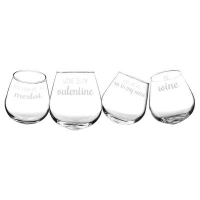 4ct Valentine's Tipsy Wine Glass